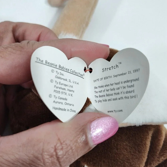 Vintage 1997 Ty Beanie Babies Stretch Ostrich Plush Stuffed Animal with Hang Tag - Picture 7 of 8